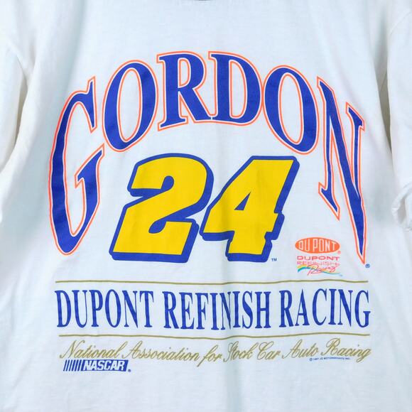 Vintage Jeff Gordon Ringer T Shirt Size L Chase Authentics Spellout 1997 - Picture 4 of 7